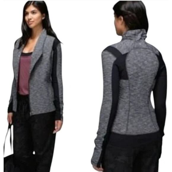Womens Lululemon Bhakti Yoga Jacket Black/Gray Size 6 - Picture 2 of 8